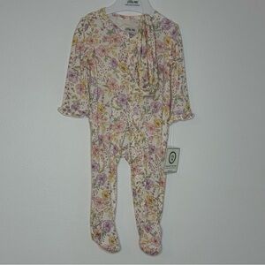 Little Me Pink and Purple Floral Footie